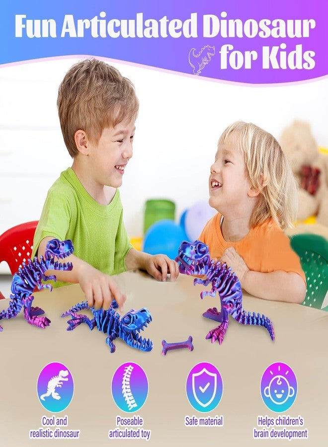 BCNJEPIN 3D Printed Toys, T Rex Dinosaur, 3D Printed Dinosaur Skeletons, Stress and Anxiety Relief Toy Full Articulated Dinosaur Bones Flexible Joints Home Office Decor Toys Gifts for Kids and Adult - Image 2